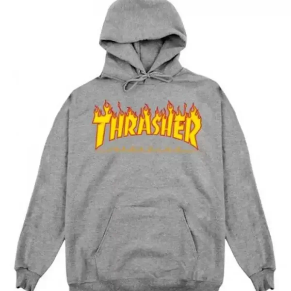 Hoodie Thrasher Flame Melange Oscuro