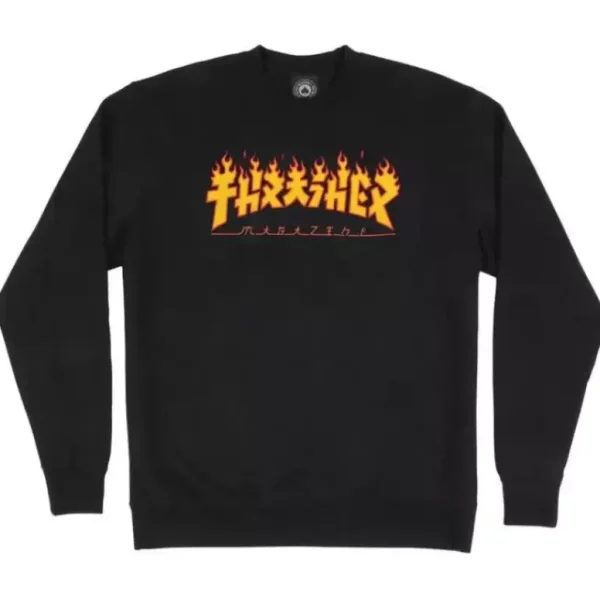 Crewneck Thrasher Godzilla Flame