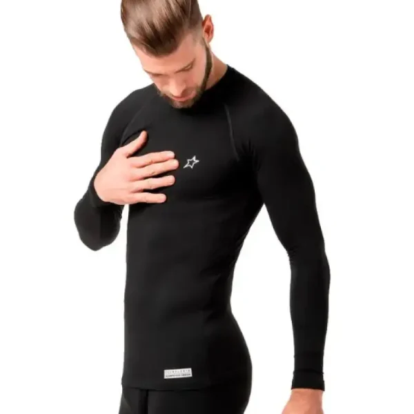 Remera Térmica Alaska Saukan Bamboo Eco Series Hombre Black AH0104-100